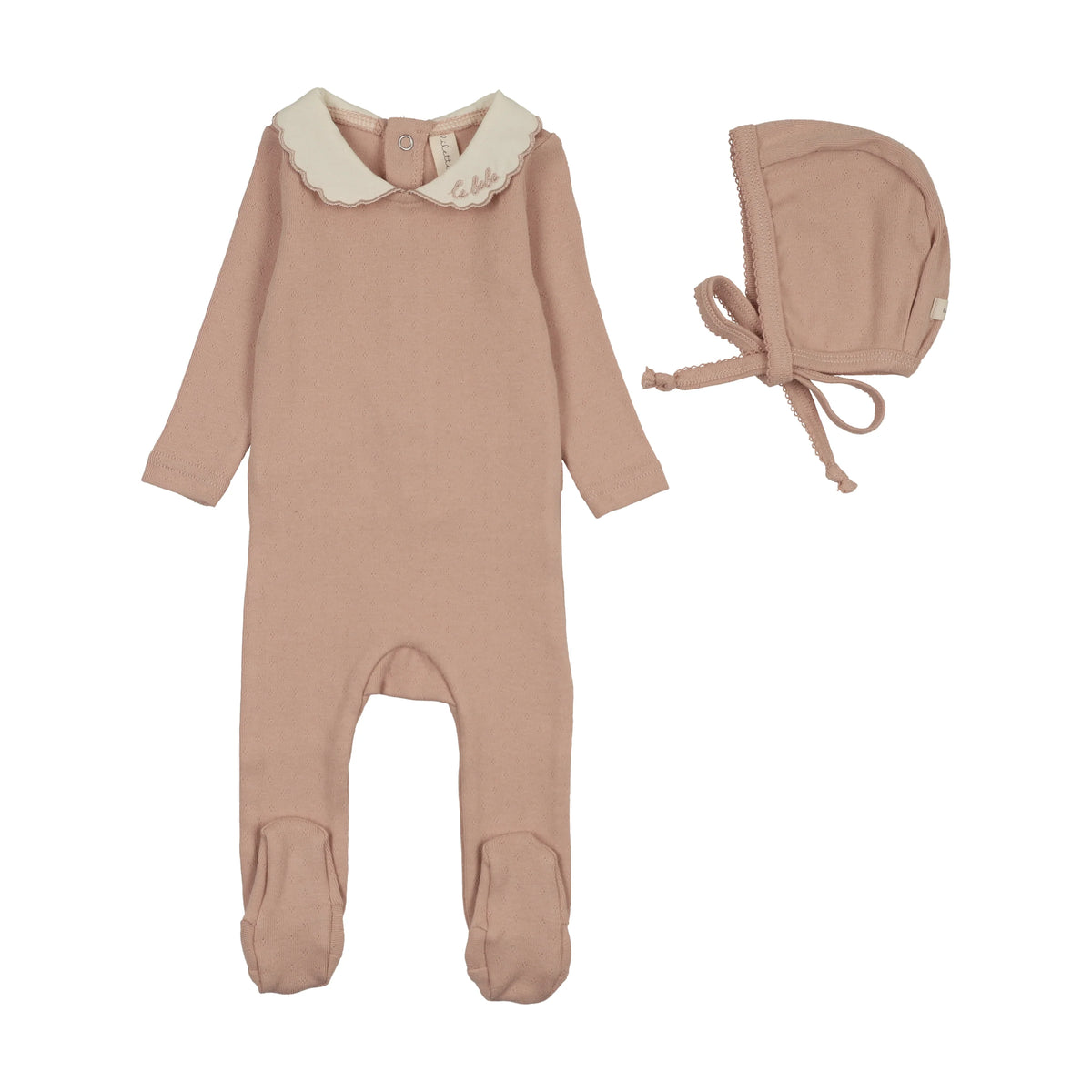 LILETTE LE BEBE POINTELLE FOOTIE + BEANIE SET