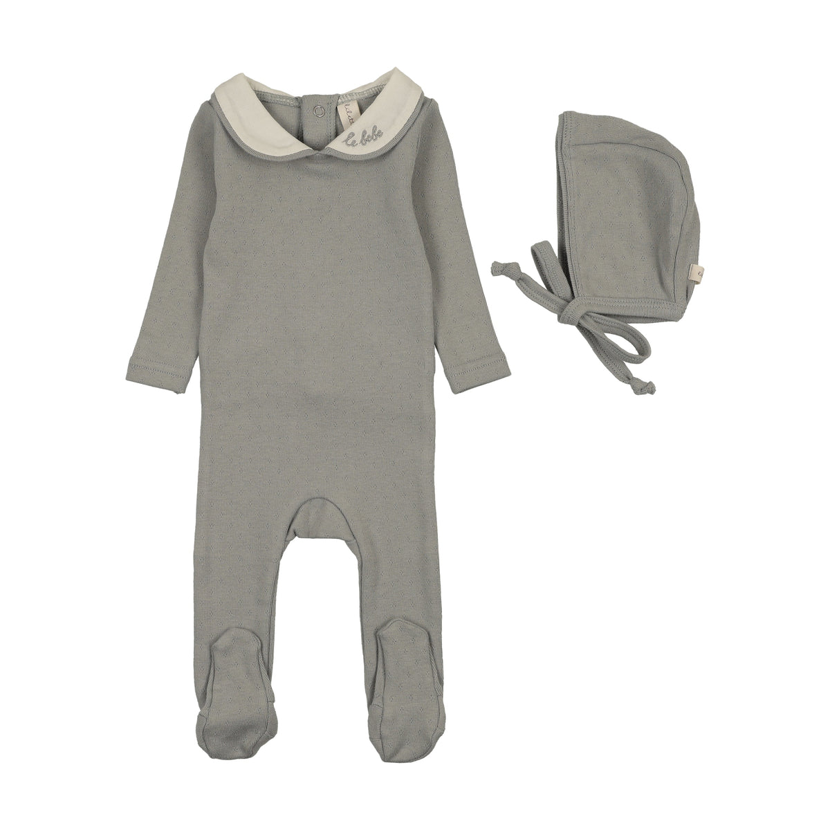 LILETTE LE BEBE POINTELLE FOOTIE + BEANIE SET