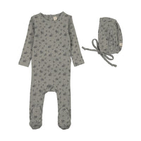 LILETTE GARDEN CLUSTER PRINT FOOTIE + BEANIE SET