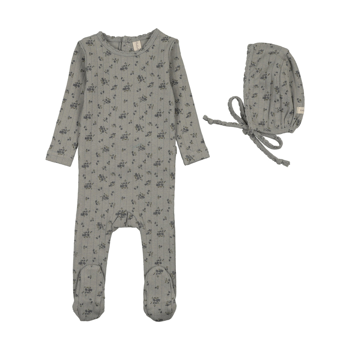 LILETTE GARDEN CLUSTER PRINT FOOTIE + BEANIE SET