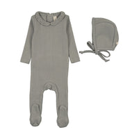 LILETTE CROCHET COLLAR FOOTIE + BEANIE SET