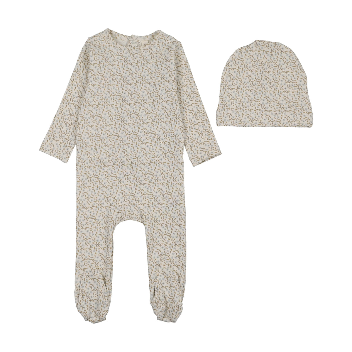 LILETTE DAHLIA VINES PRINT FOOTIE + BEANIE SET