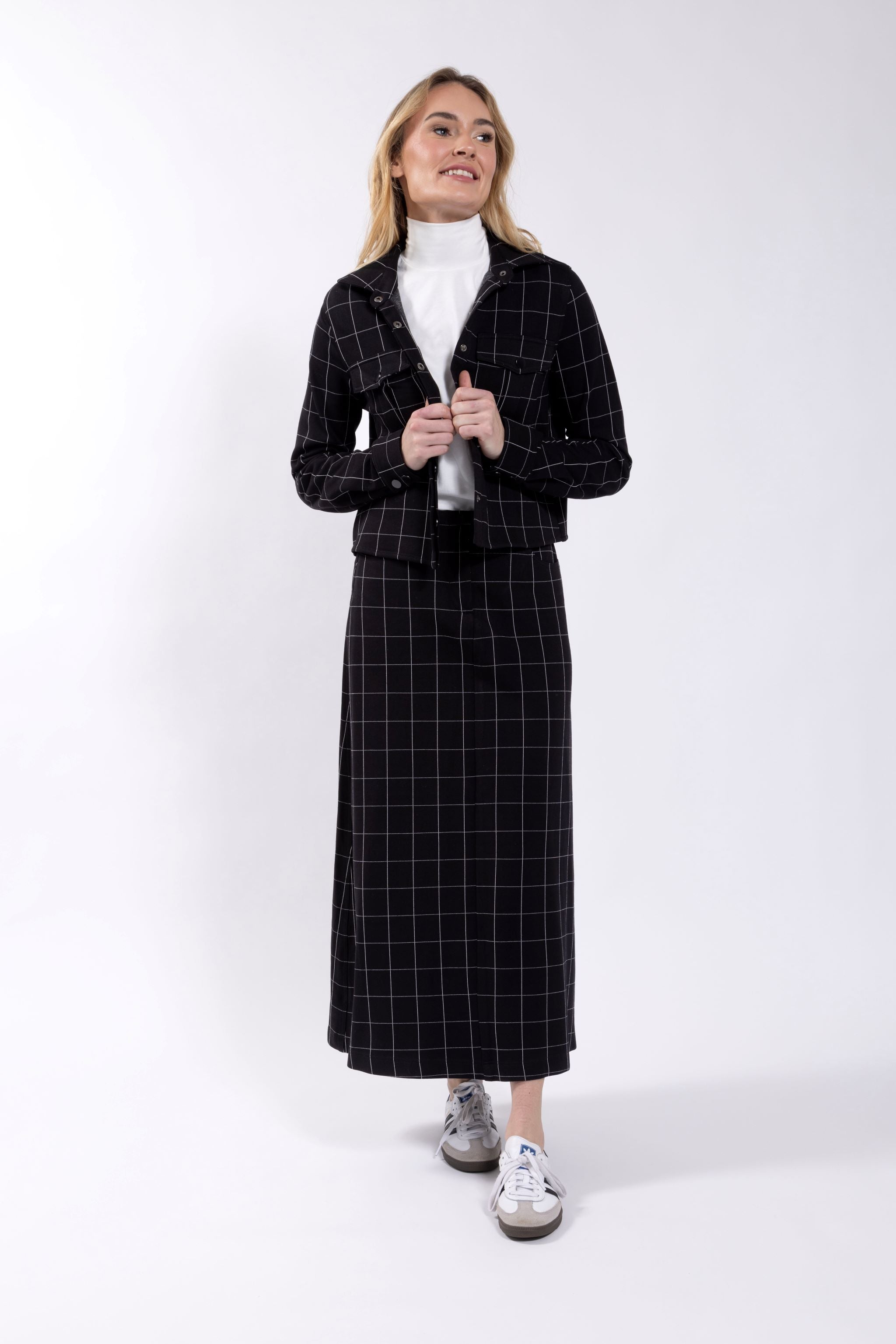 MC5648 MAPLE & CLIFF A-LINE GRID SKIRT