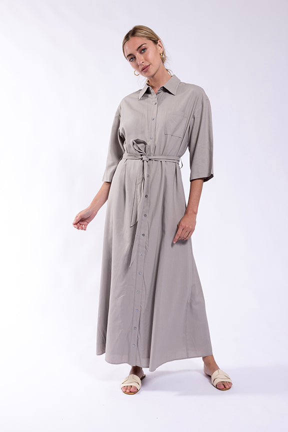 MC5864 MAPLE & CLIFF LINEN SHIRT DRESS