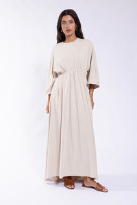 MC5880 MAPLE & CLIFF DOLMAN GATHERED WAIST JERSEY DRESS