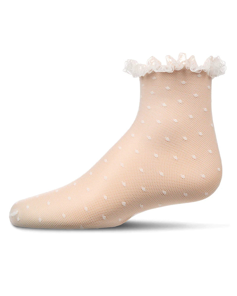 MKF-1013 MEMOI LACE DOT ANKLET