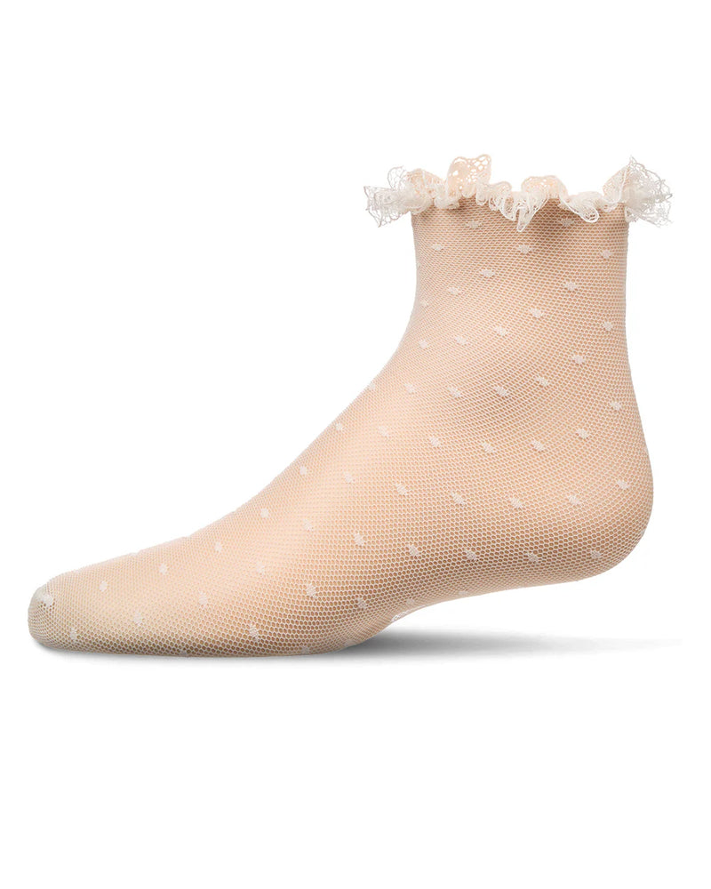 MKF-1013 MEMOI LACE DOT ANKLET