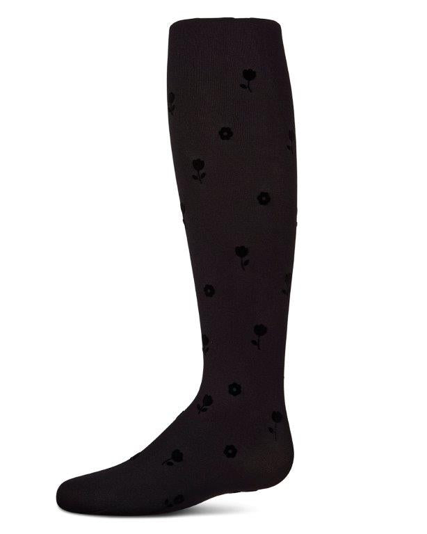 MKF-4085 MEMOI ROSE FLOCKED TIGHTS