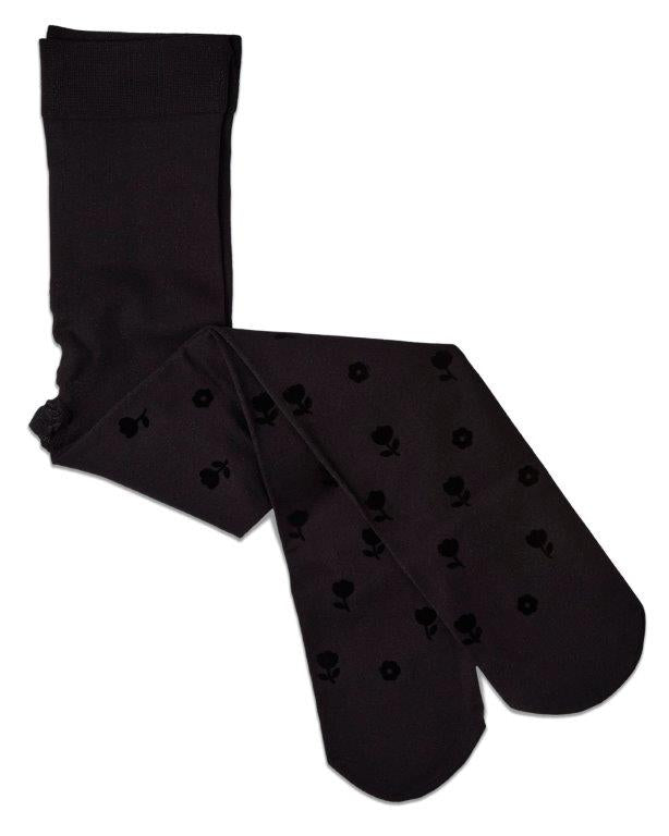 MKF-4085 MEMOI ROSE FLOCKED TIGHTS