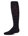 MKF-4086 MEMOI OVERLAP HEARTS FLOCKED OPAQUE TIGHTS