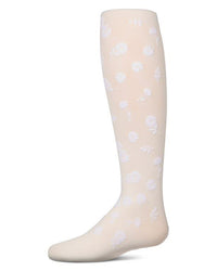 MKF-4087 MEMOI FLOWER GARDEN FLOCKED OPAQUE TIGHTS