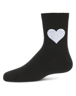 MKF-6055 MEMOI FUZZY HEART CREW SOCK