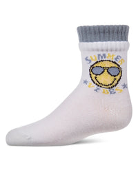 MKF-6085 MEMOI SUMMER VIBE DUAL LAYER CREW SOCKS