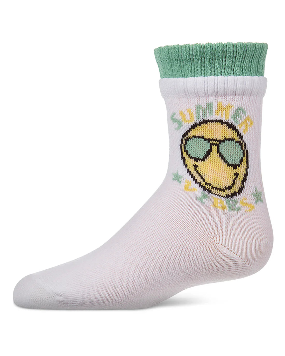 MKF-6085 MEMOI SUMMER VIBE DUAL LAYER CREW SOCKS