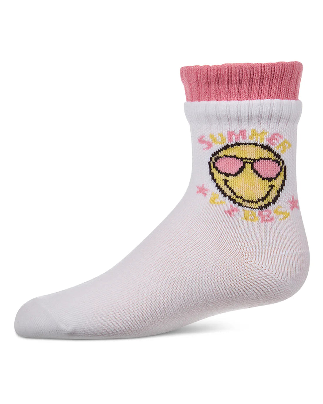 MKF-6085 MEMOI SUMMER VIBE DUAL LAYER CREW SOCKS