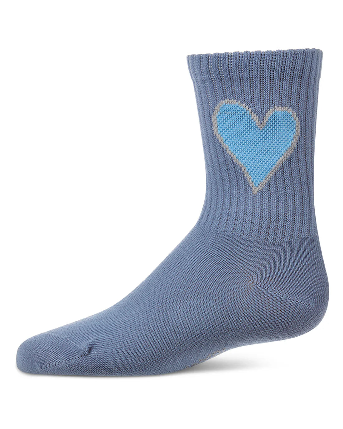 MKF-6093 MEMOI FILLED HEART CREW SOCKS