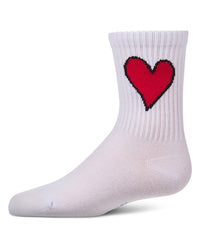 MKF-6093 MEMOI FILLED HEART CREW SOCKS