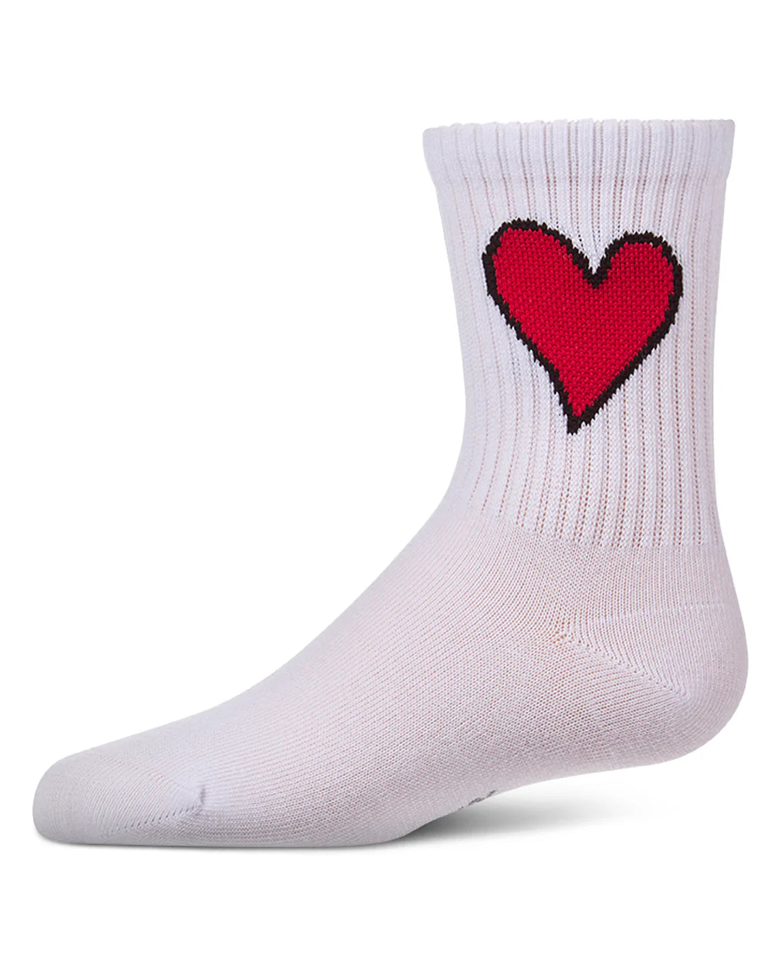 MKF-6093 MEMOI FILLED HEART CREW SOCKS