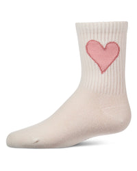 MKF-6093 MEMOI FILLED HEART CREW SOCKS