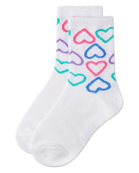 MKF-6100 MEMOI ALL OVER HEART CREW SOCK