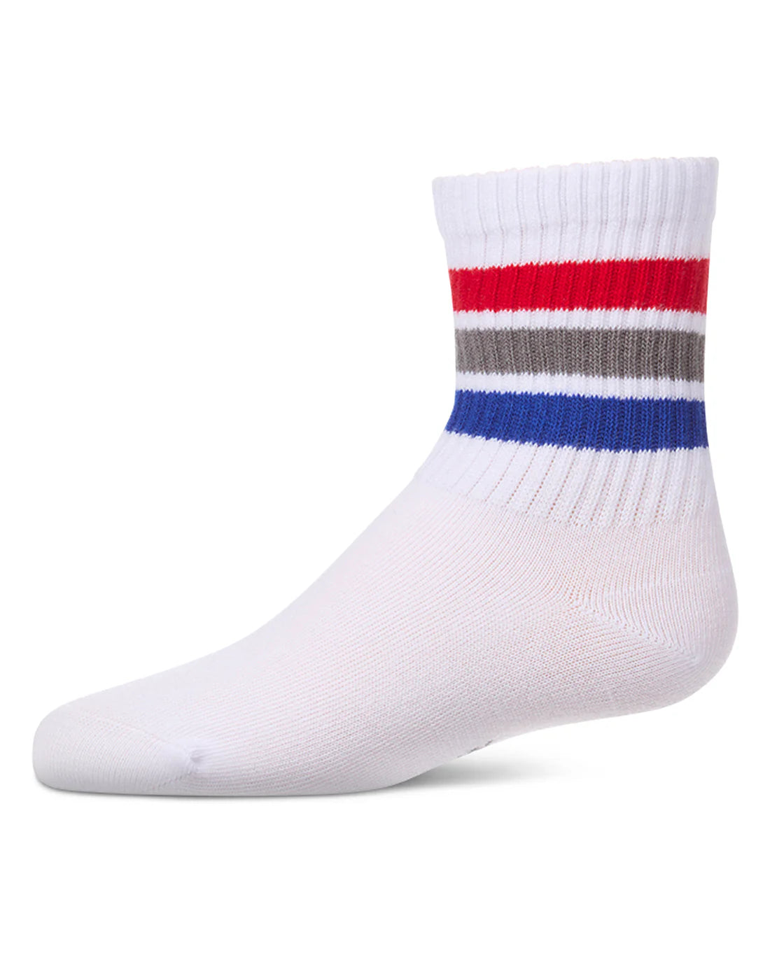 MKF-6103 MEMOI TRIPLE STRIPE CREW SOCK