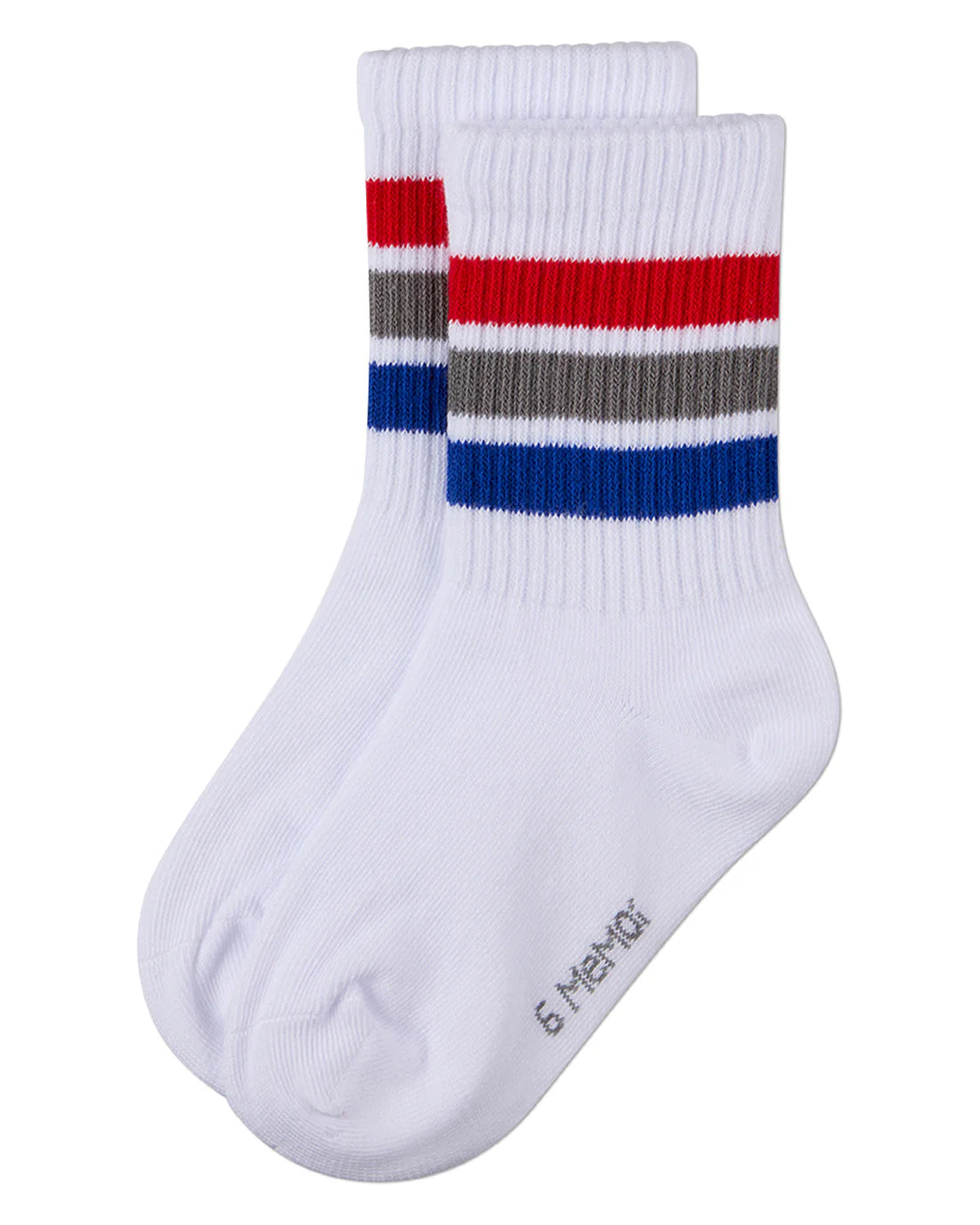 MKF-6103 MEMOI TRIPLE STRIPE CREW SOCK