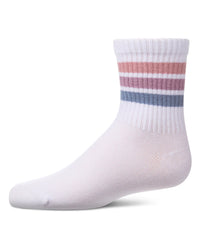 MKF-6103 MEMOI TRIPLE STRIPE CREW SOCK