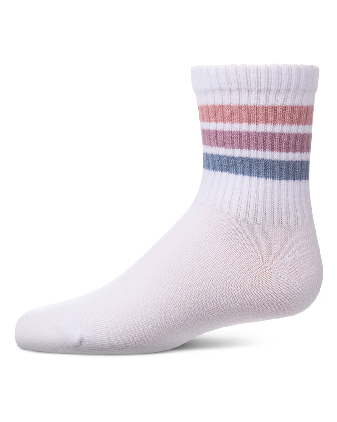 MKF-6103 MEMOI TRIPLE STRIPE CREW SOCK