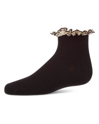 MKF-6117 MEMOI HEART LACE TRIM ANKLET