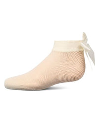 MKF-6127 MEMOI FISHNET BOW ANKLET SOCK