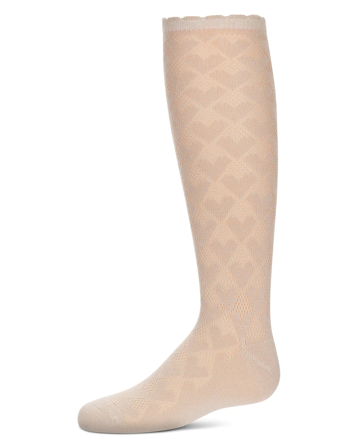 MKF-7166 MEMOI OPEN WORK HEART KNEE HIGH