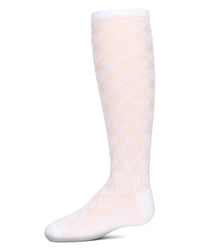 MKF-7166 MEMOI OPEN WORK HEART KNEE HIGH
