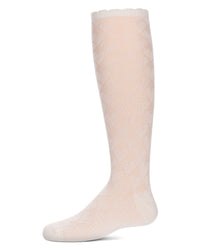 MKF-7166 MEMOI OPEN WORK HEART KNEE HIGH