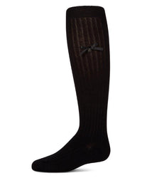 MKF-7214 MEMOI LOGO BOW KNEE SOCK