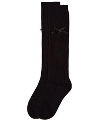 MKF-7214 MEMOI LOGO BOW KNEE SOCK