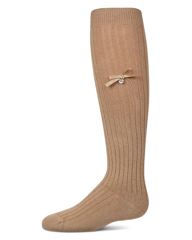MKF-7214 MEMOI LOGO BOW KNEE SOCK