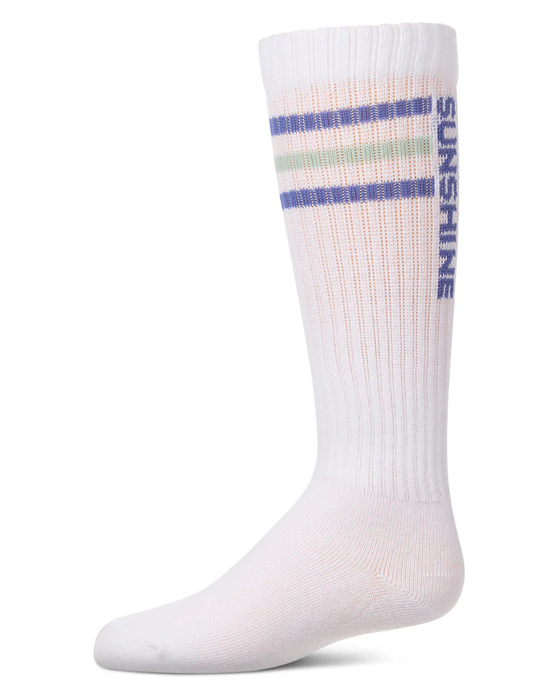 MKF-7224 MEMOI TRIPLE STRIPE SUNSHINE KNEE SOCK