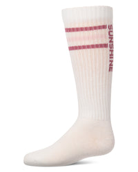MKF-7224 MEMOI TRIPLE STRIPE SUNSHINE KNEE SOCK