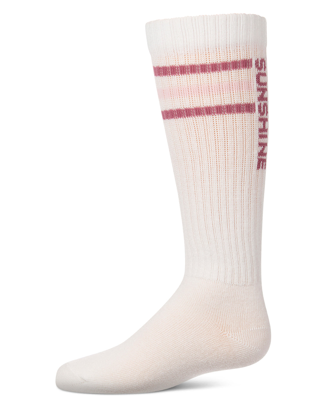 MKF-7224 MEMOI TRIPLE STRIPE SUNSHINE KNEE SOCK