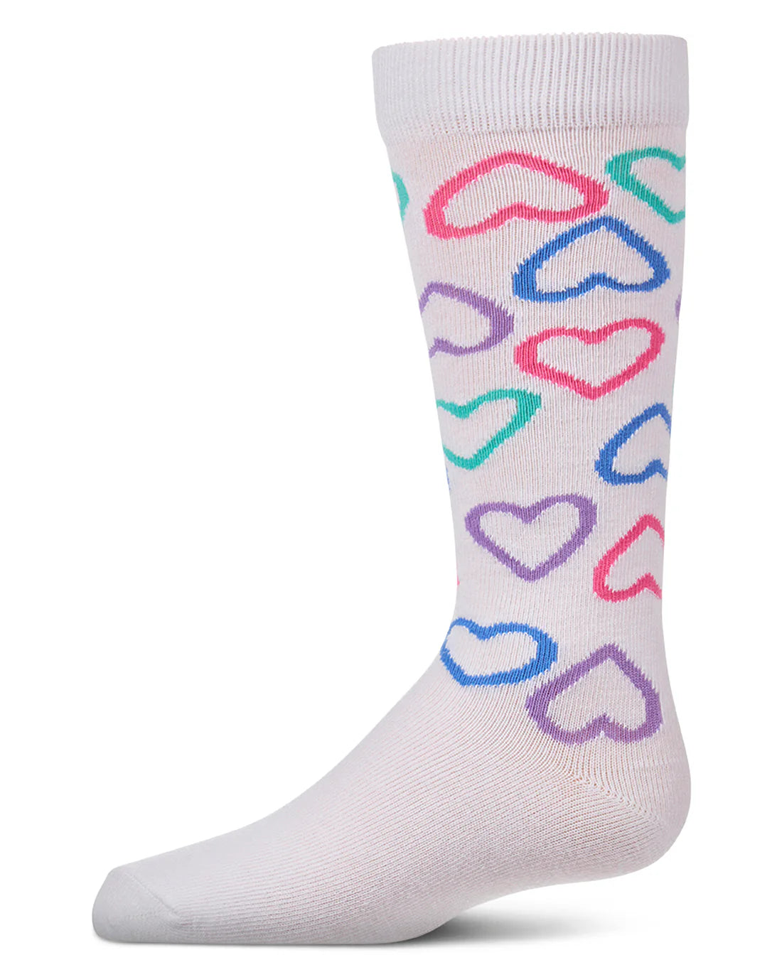 MKF-7246 MEMOI ALL OVER HEART KNEE SOCKS