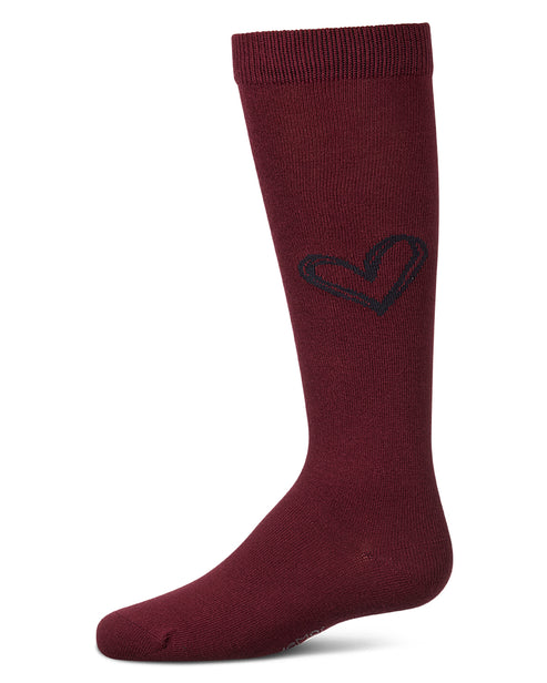 MKF-7269 MEMOI HEART POP KNEE HIGH SOCK