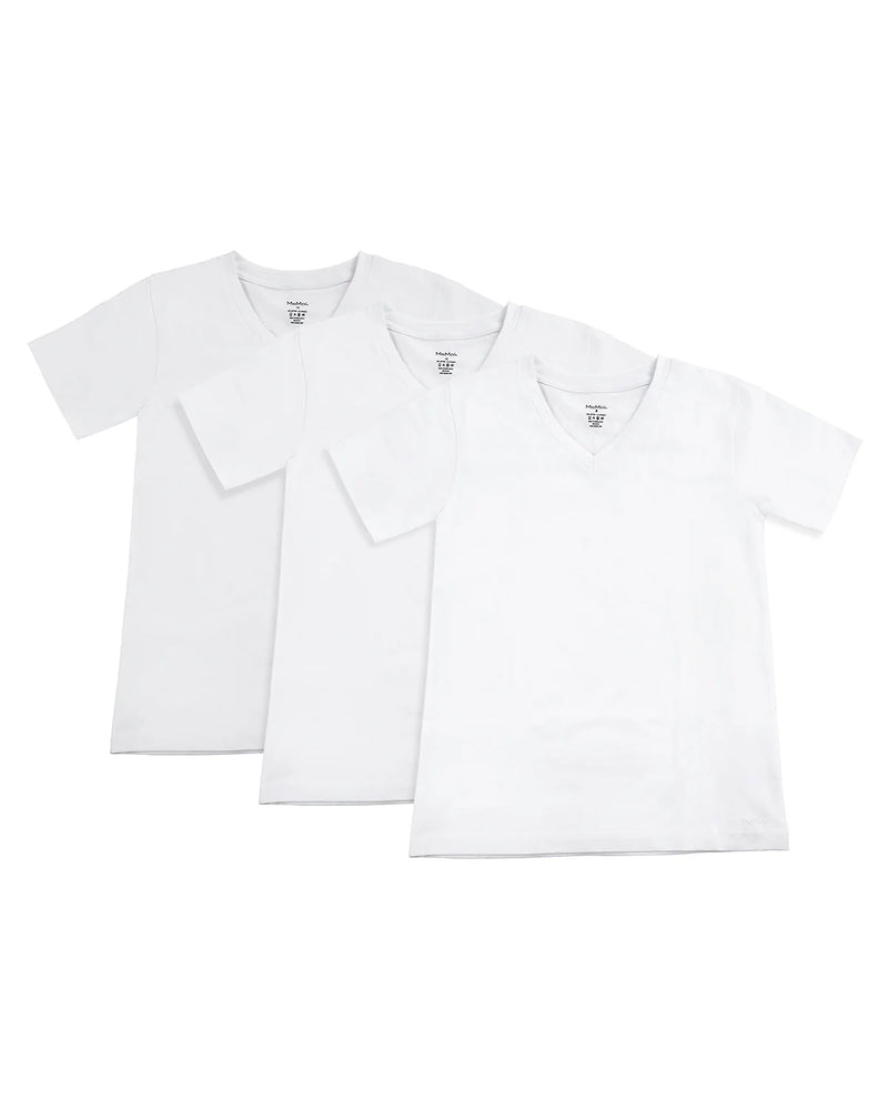 MKU1200 MEMOI  BOYS V-NECK SS TEE 3PK