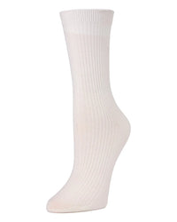 MO-607 MEMOI WOMEN RIBBED COTTON BLEND CREW SOCK
