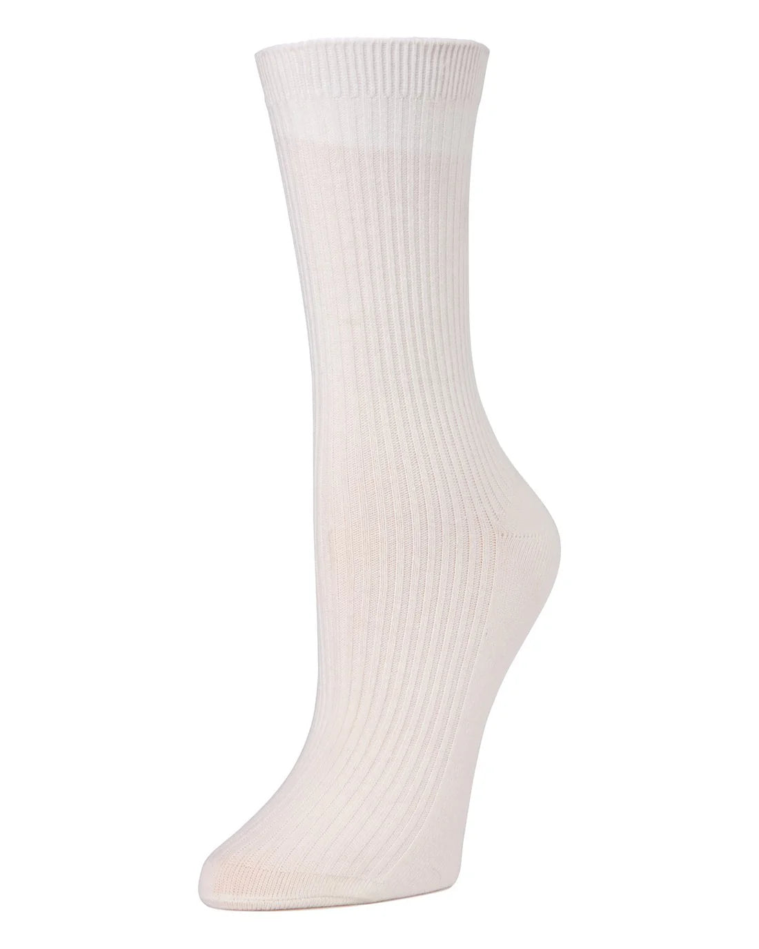 MO-607 MEMOI WOMEN RIBBED COTTON BLEND CREW SOCK