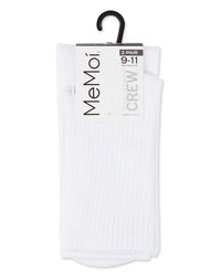 MO-612 MEMOI 2PK  THIN RIBBED CREW SOCKS