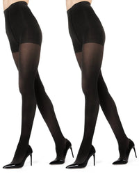 MO-646 MEMOI 2PK MICROFIBER OPAQUE TIGHTS