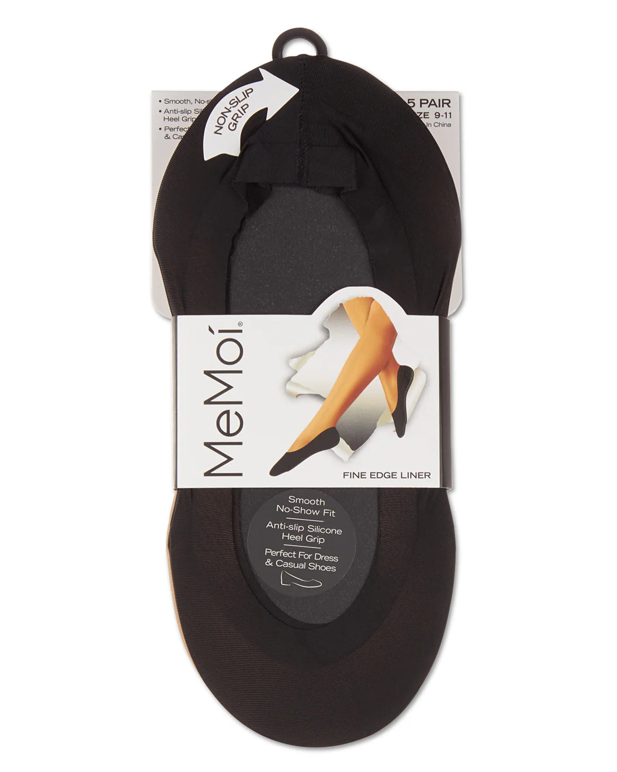 MP046 MEMOI 5PK FINE EDGE NO SHOW LINER SOCK