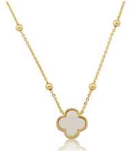 NE5168 LMTS 14K GP CLOVER PENDANT NECKLACES