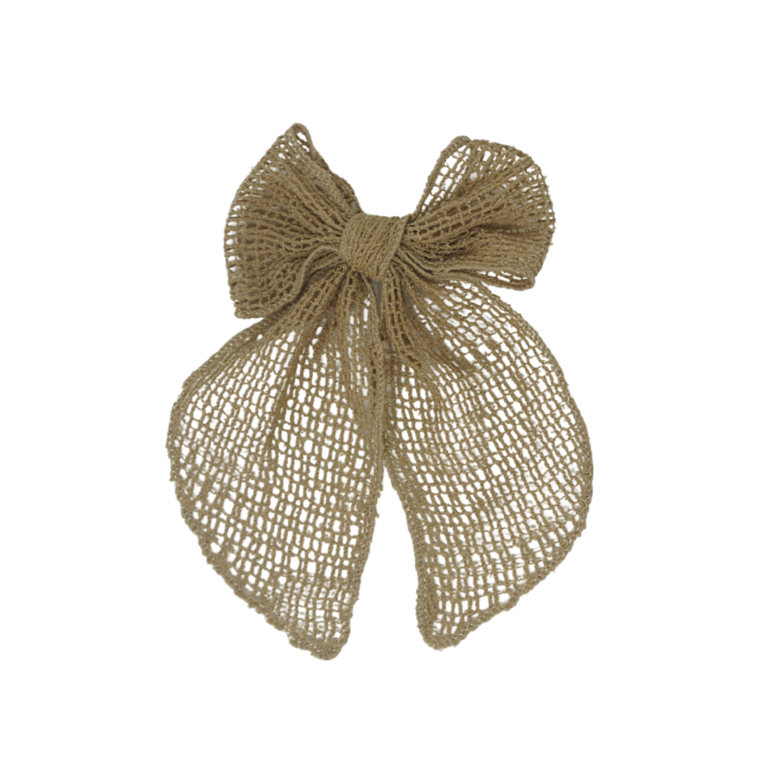 NCC-MC BANDEAU NETTING CROCHET MEDIUM BOW CLIP