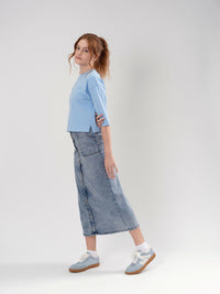 E015 EMM BUTTON DOWN MIDI SKIRT
